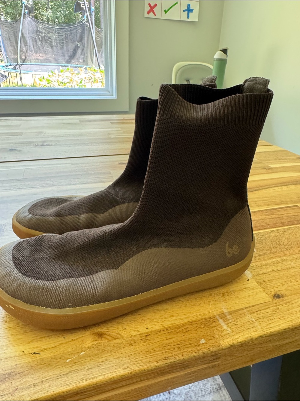 Be Lenka Winter Barefoot Boots Women EU39 US7 Brown Knit Zero Drop Wide Toe Box